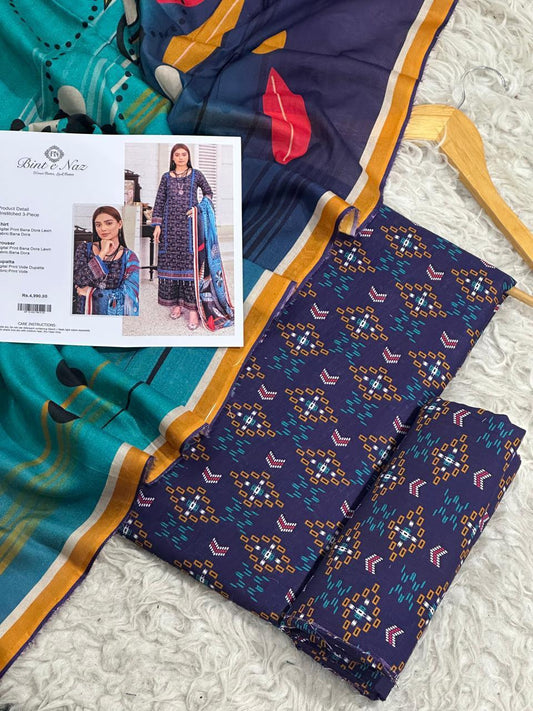 3 PIECE - BINT E NAZ DORYA LAWN THREE PIECE