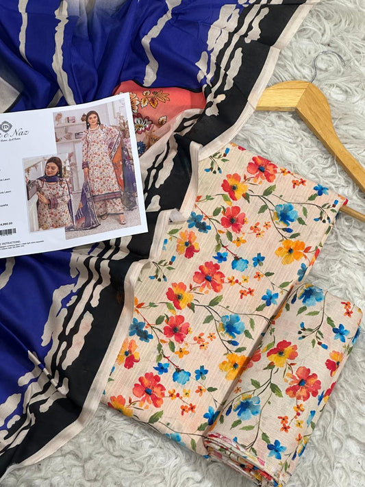 3 PIECE - BINT E NAZ DORYA LAWN THREE PIECE