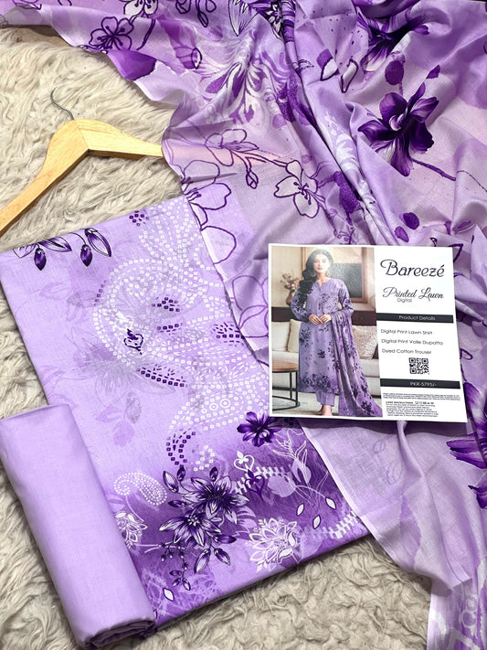 3 PIECE - BAREEZE LAWN THREE PIECE