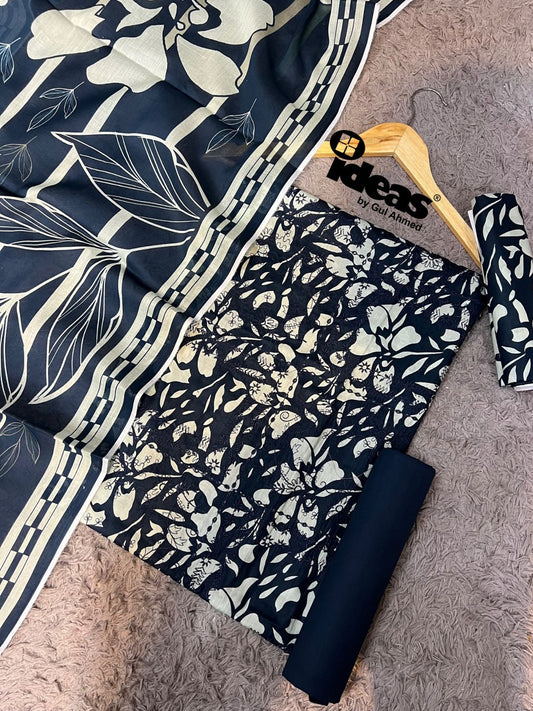 3-PIECE EMBROIDERED GUL AHMAD LAWN THREE PIECE