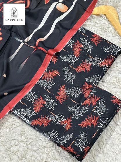 3-PIECE SAPPHIRE LAWN PRINTED