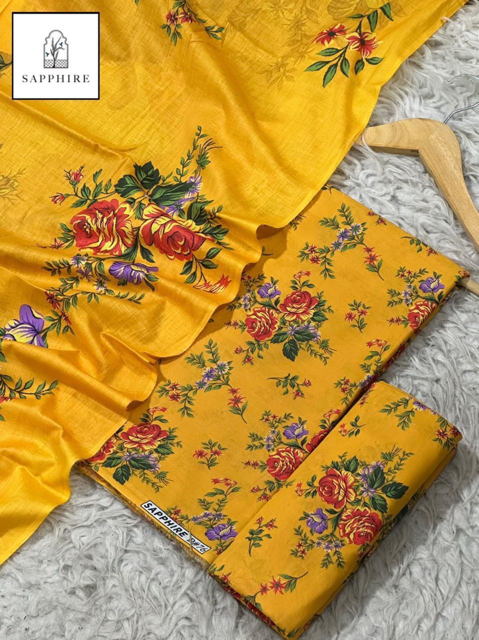 3-PIECE SAPPHIRE LAWN PRINTED