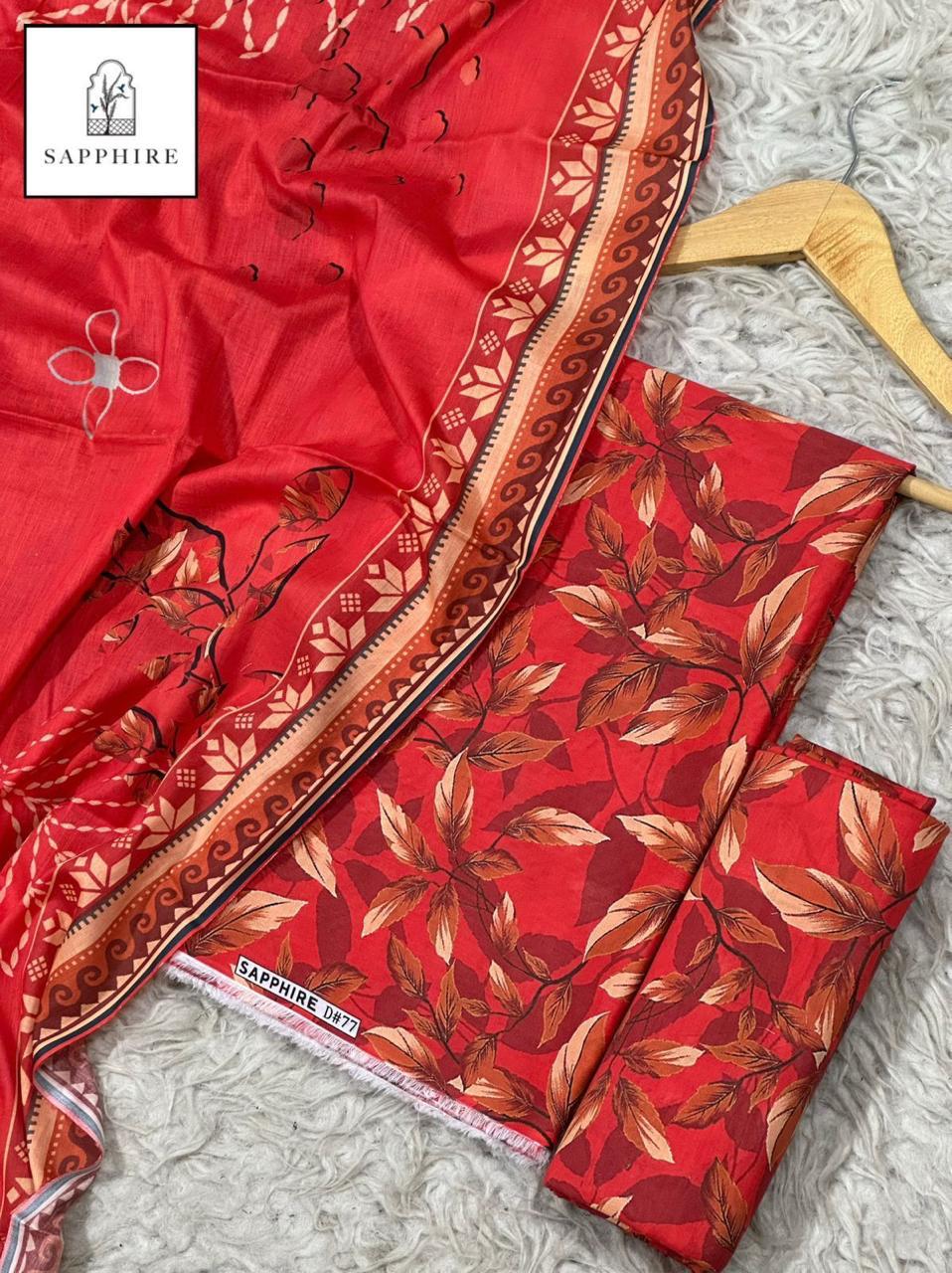 3-PIECE SAPPHIRE LAWN PRINTED