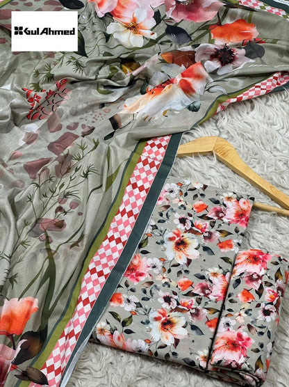 3-PIECE GUL AHMAD LAWN PRINTED