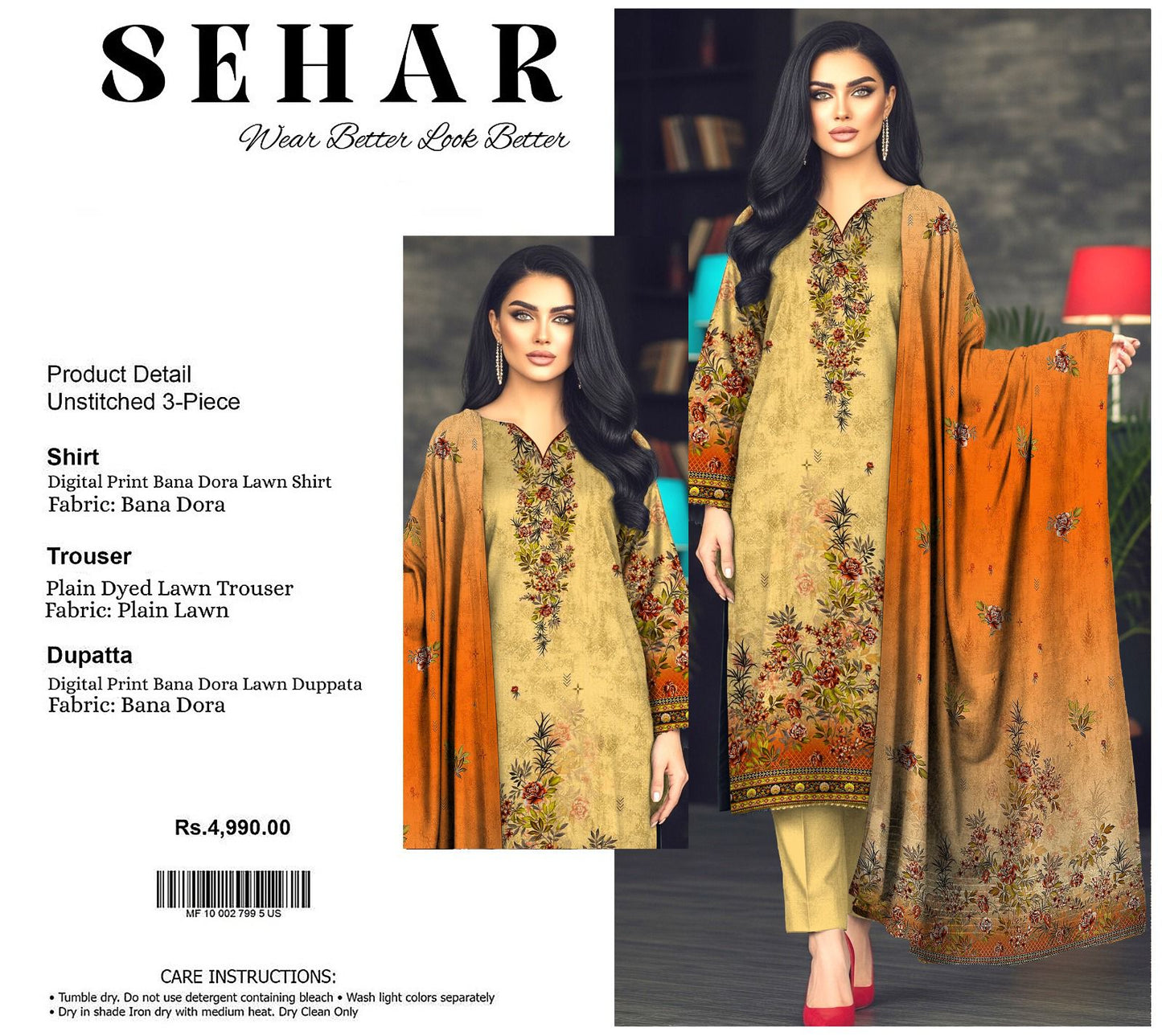 SEHAR DORYA LAWN THREE PIECE