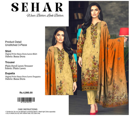 SEHAR DORYA LAWN THREE PIECE