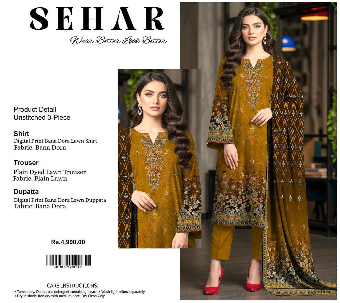 SEHAR DORYA LAWN THREE PIECE
