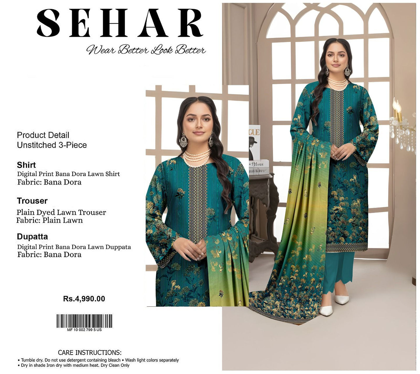 SEHAR DORYA LAWN THREE PIECE