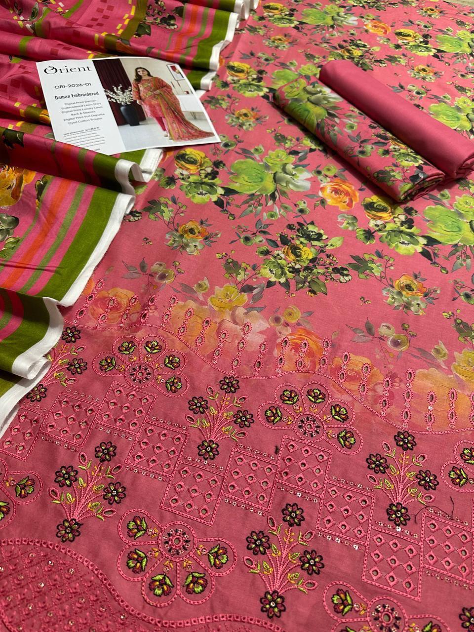 3 PIECE - ORIENT EMBROIDERY LAWN