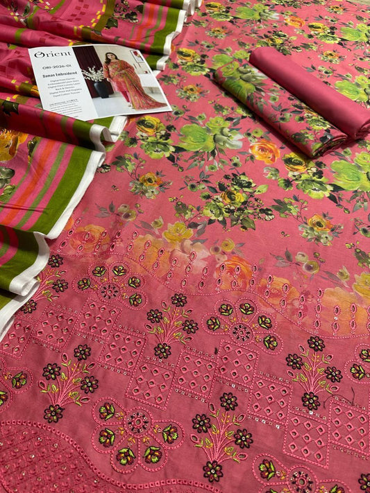 3 PIECE - ORIENT EMBROIDERY LAWN