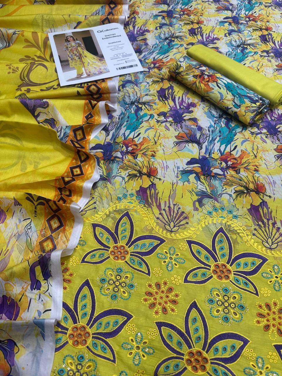 3 PIECE -AL KARAM EMBROIDERY LAWN