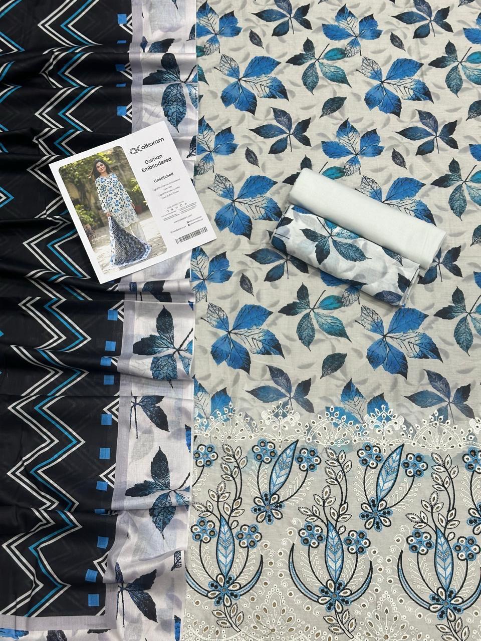 3 PIECE -AL KARAM EMBROIDERY LAWN