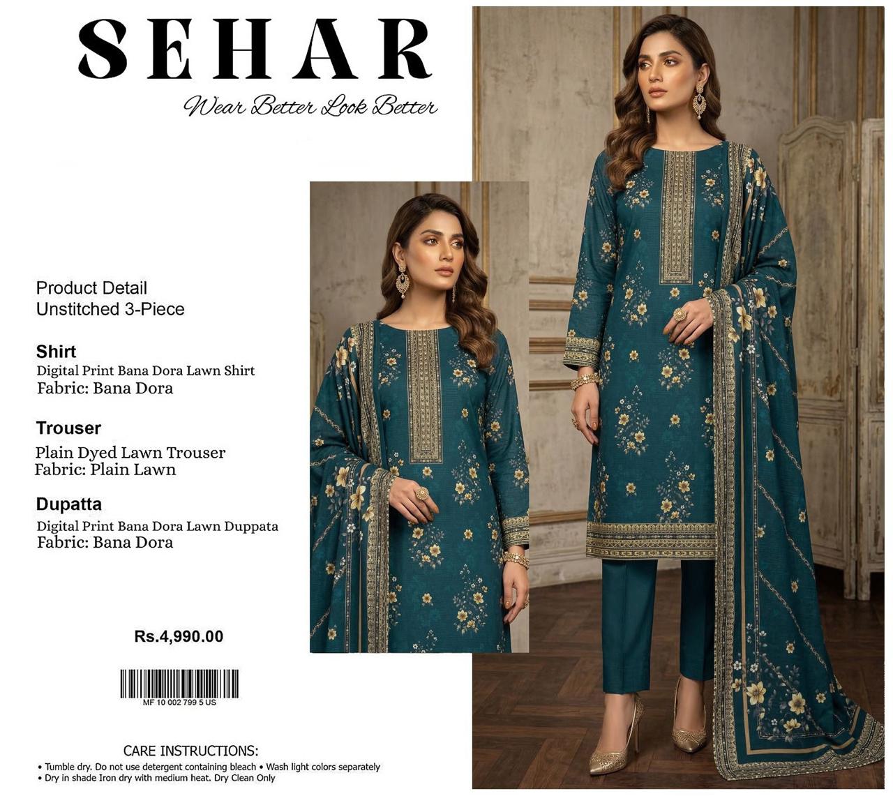 SEHAR DORYA LAWN THREE PIECE
