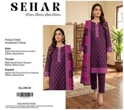 SEHAR DORYA LAWN THREE PIECE