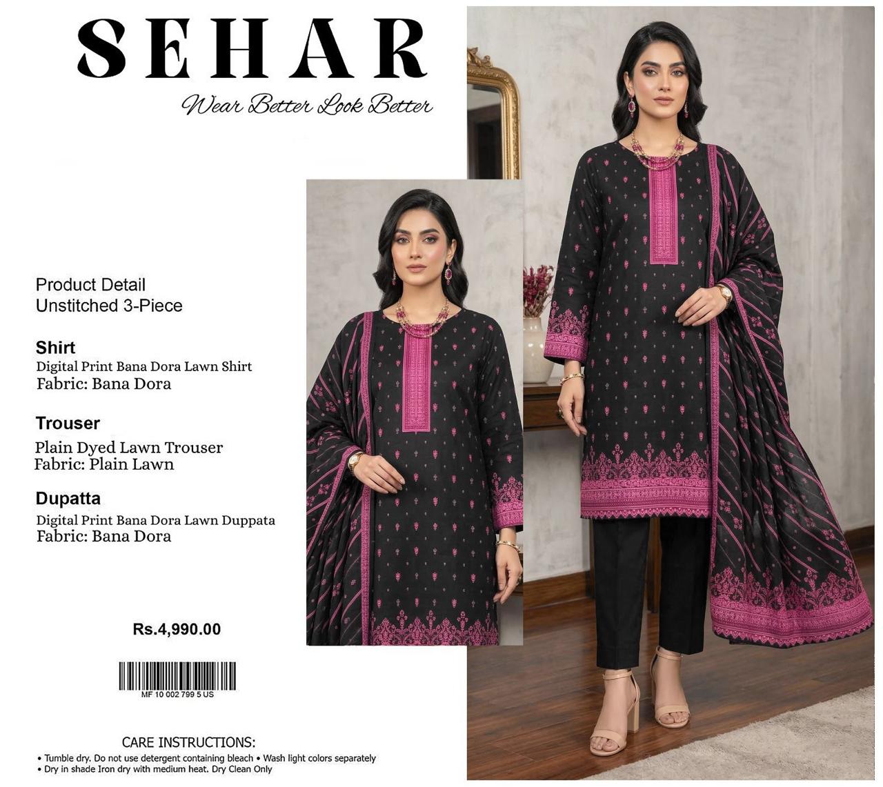 SEHAR DORYA LAWN THREE PIECE