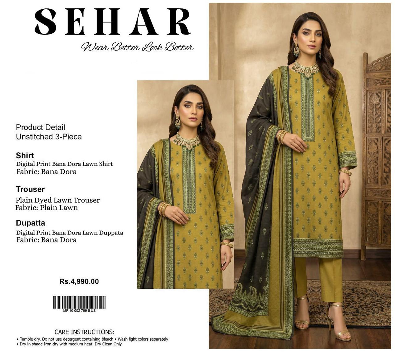 SEHAR DORYA LAWN THREE PIECE