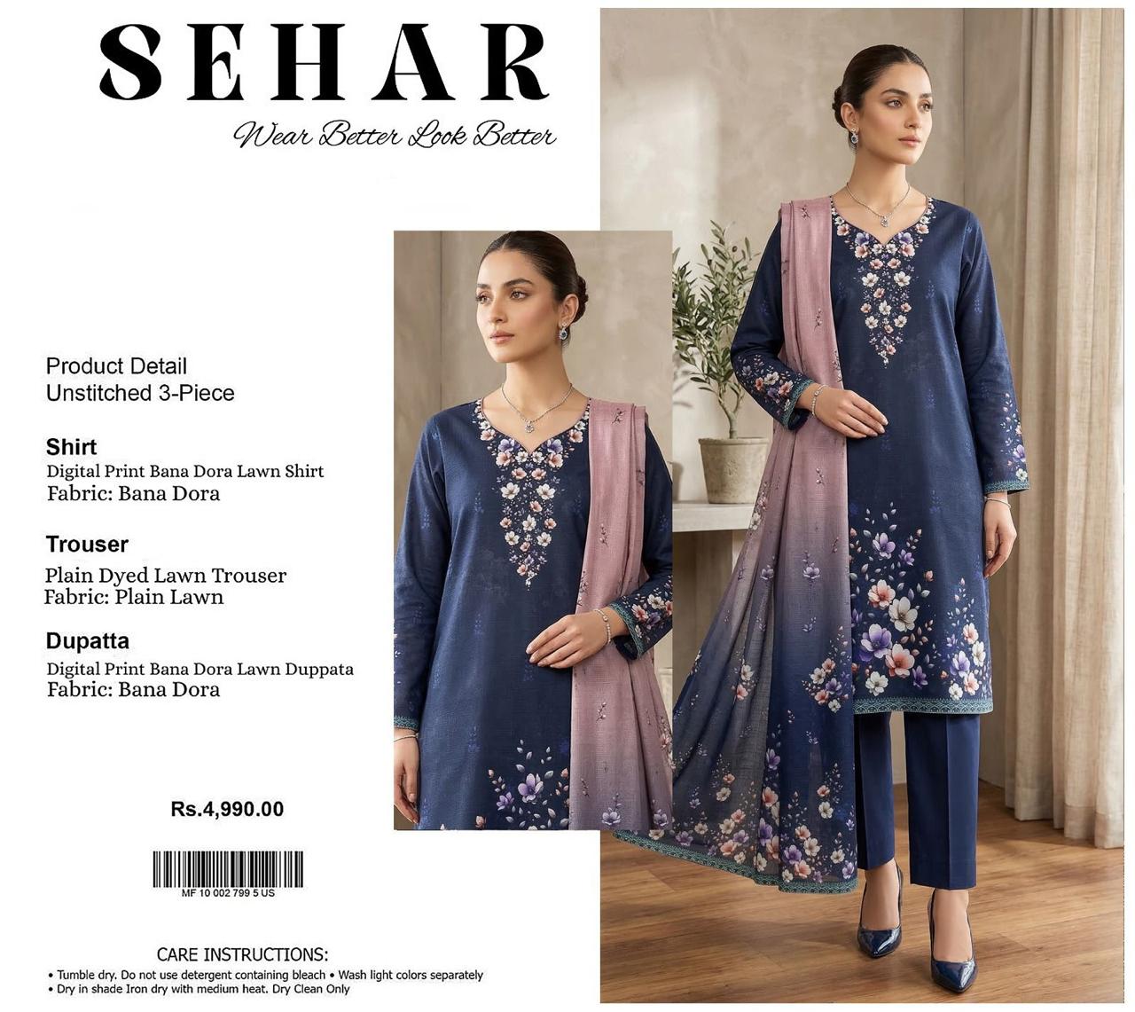 SEHAR DORYA LAWN THREE PIECE