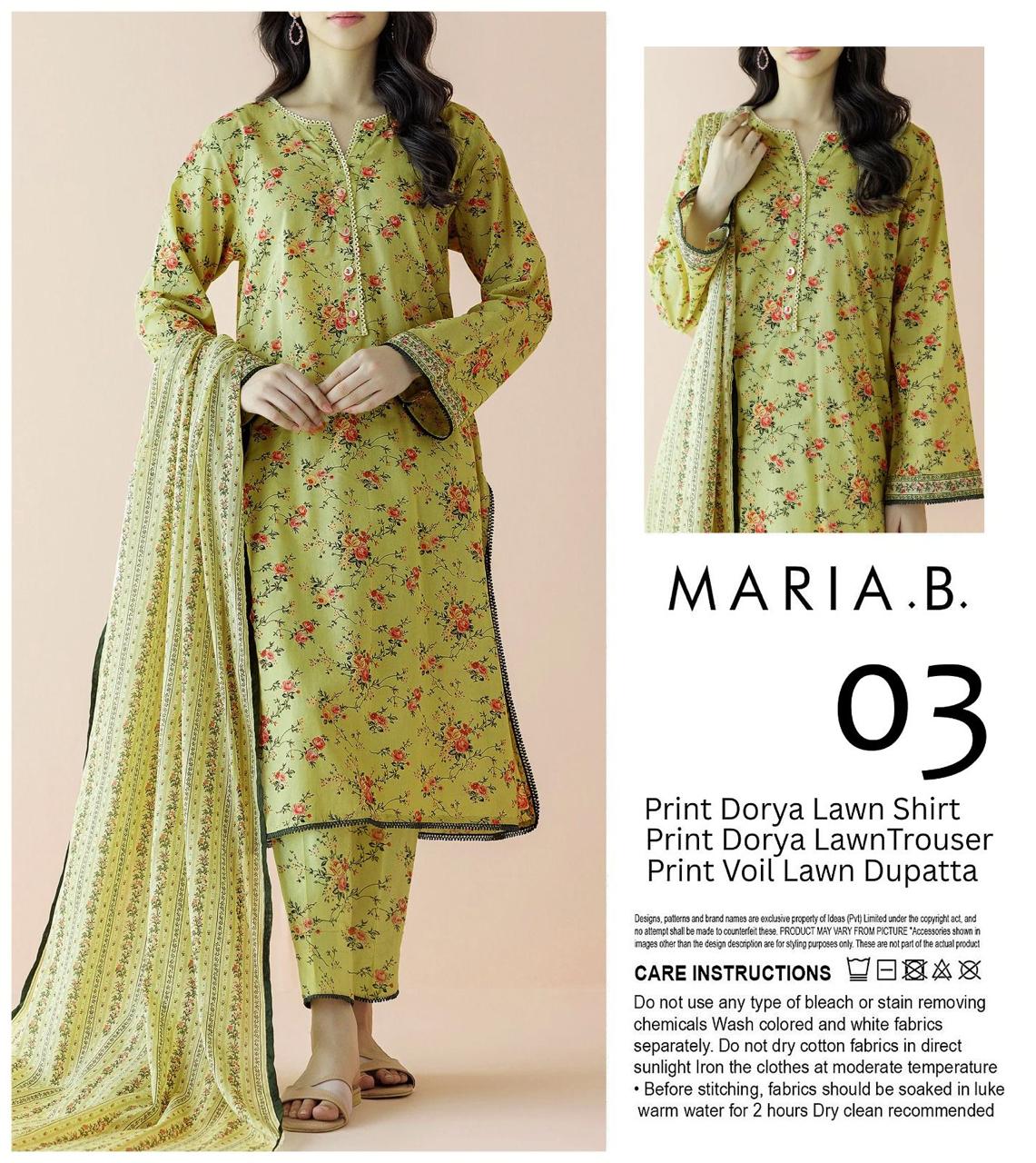 MARIA.B DORYA LAWN THREE PIECE