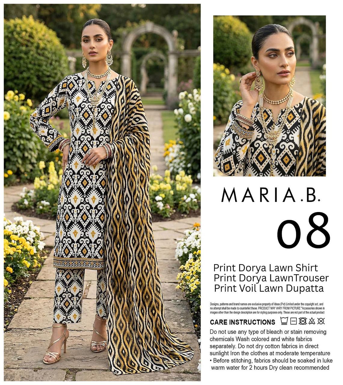 MARIA.B DORYA LAWN THREE PIECE