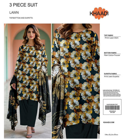 KHAADI LAWN THREE PIECE