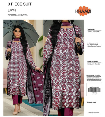 KHAADI LAWN THREE PIECE