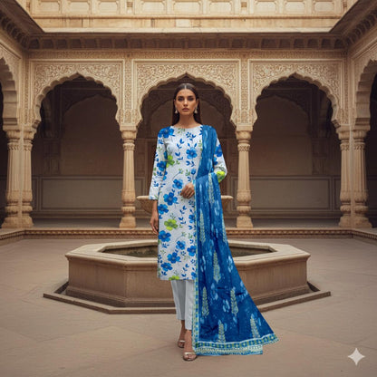 KHAADI LAWN THREE PIECE