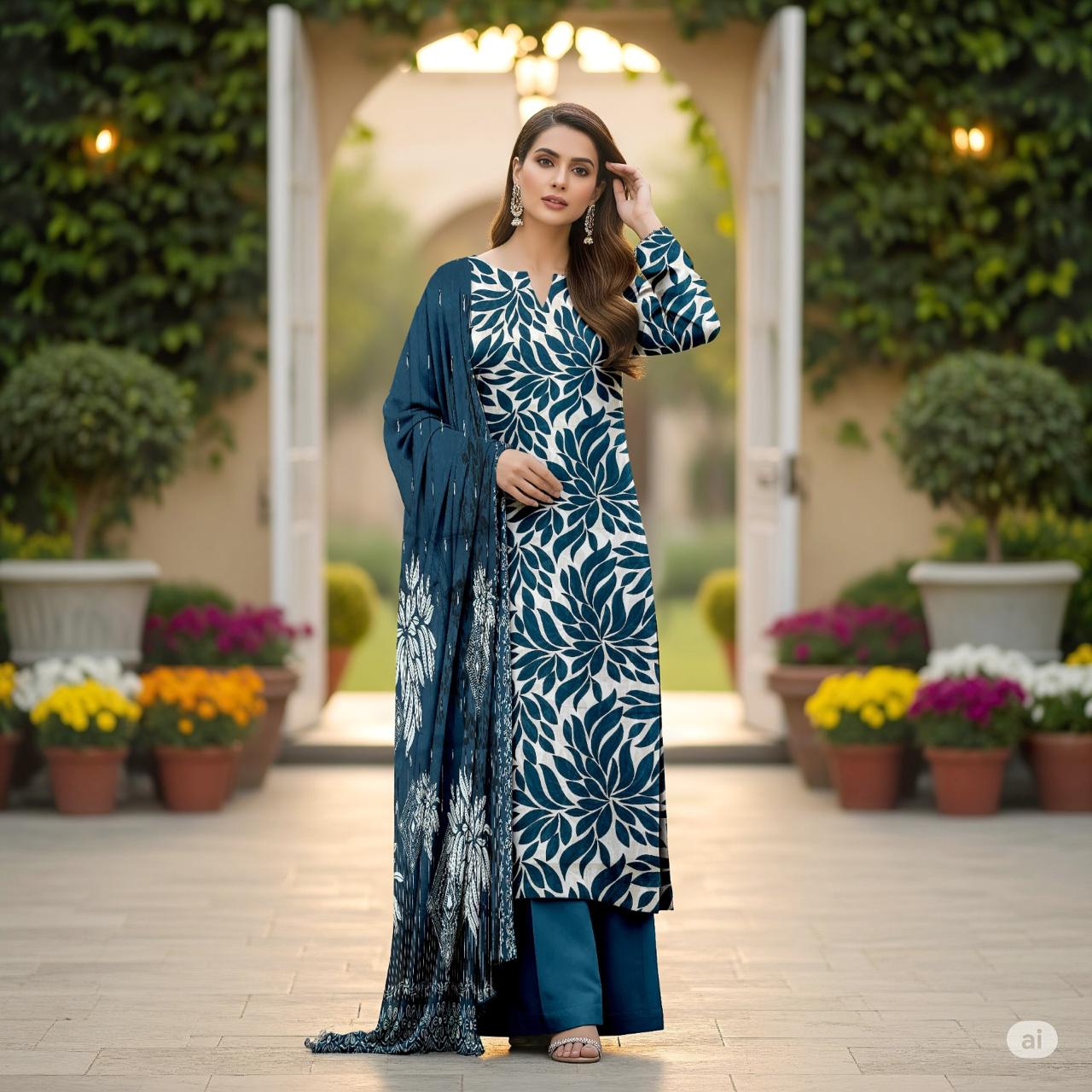 KHAADI LAWN THREE PIECE