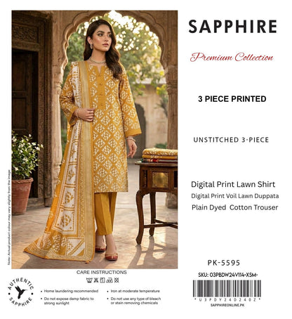 SAPPHIRE LAWN THREE PIECE