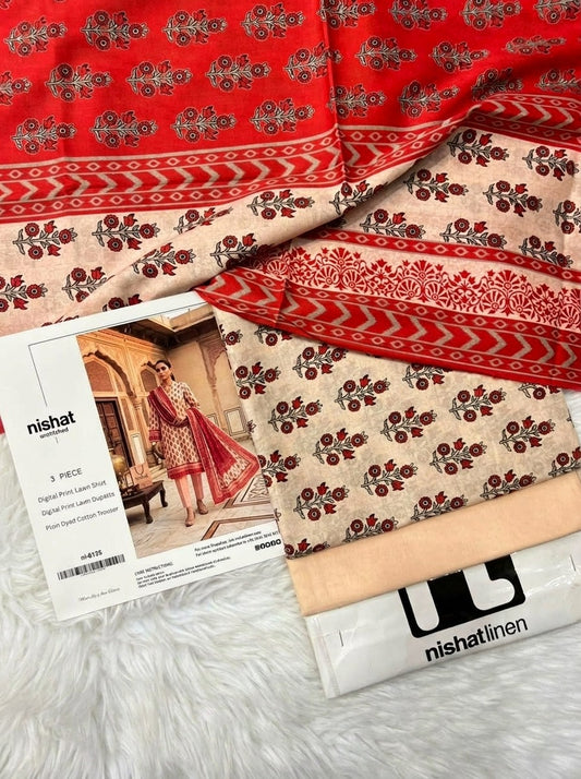 NISHAT LAWN THREE PIECE