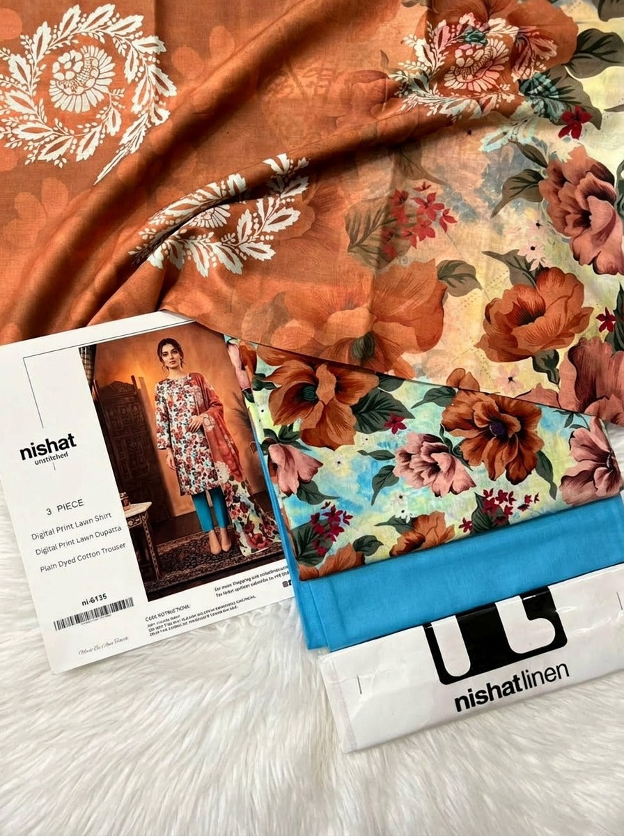 NISHAT LAWN THREE PIECE