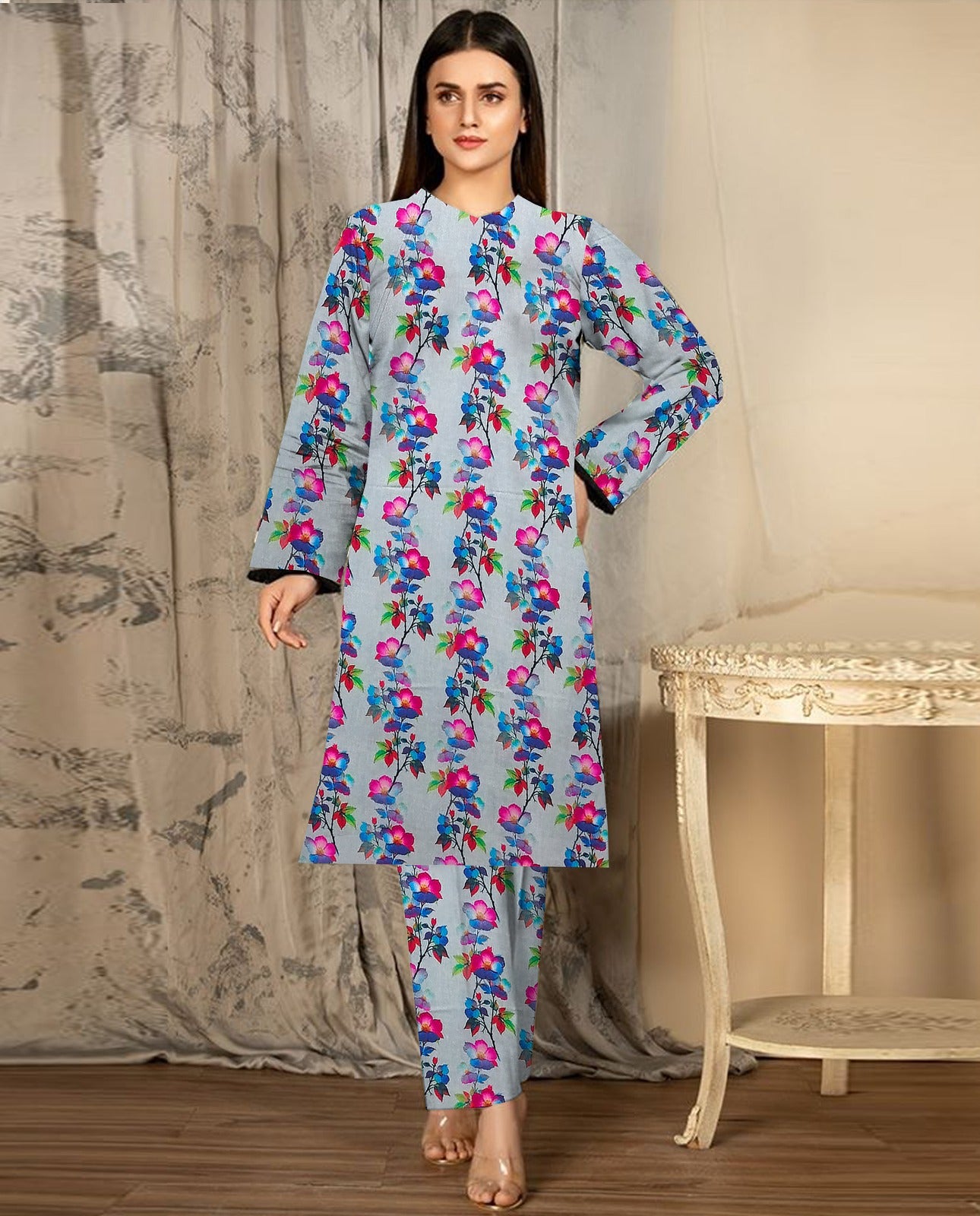 AL KARAM LINEN TWO PIECE ALLOVER