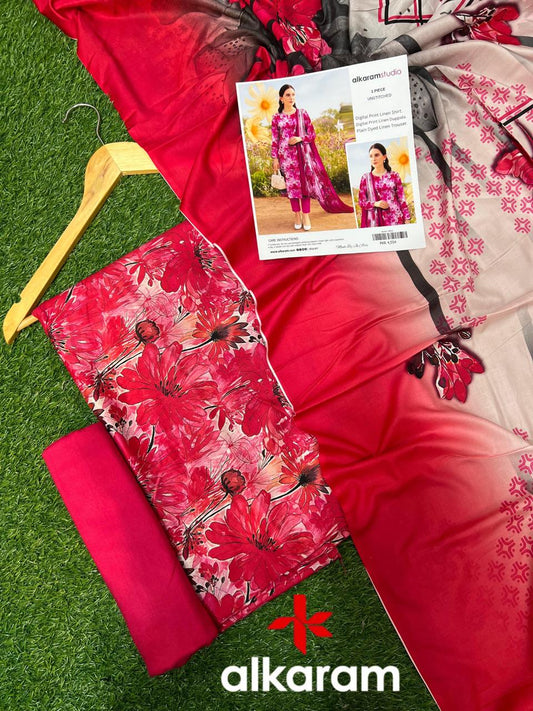 AL KARAM LINEN THREE PIECE