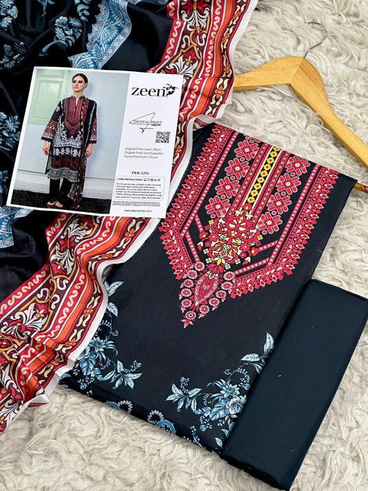 3 PIECE - ZEEN  LAWN THREE PIECE