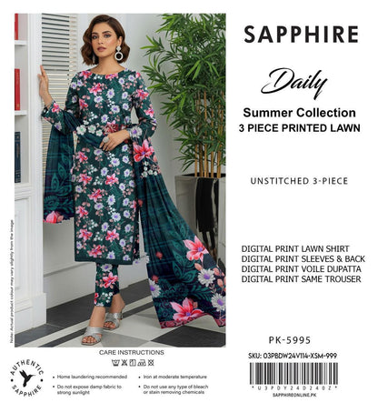 3-PIECE SAPPHIRE LAWN PRINTED