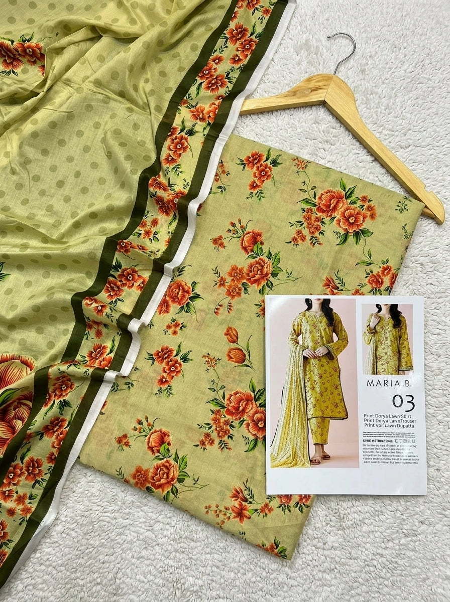MARIA.B DORYA LAWN THREE PIECE