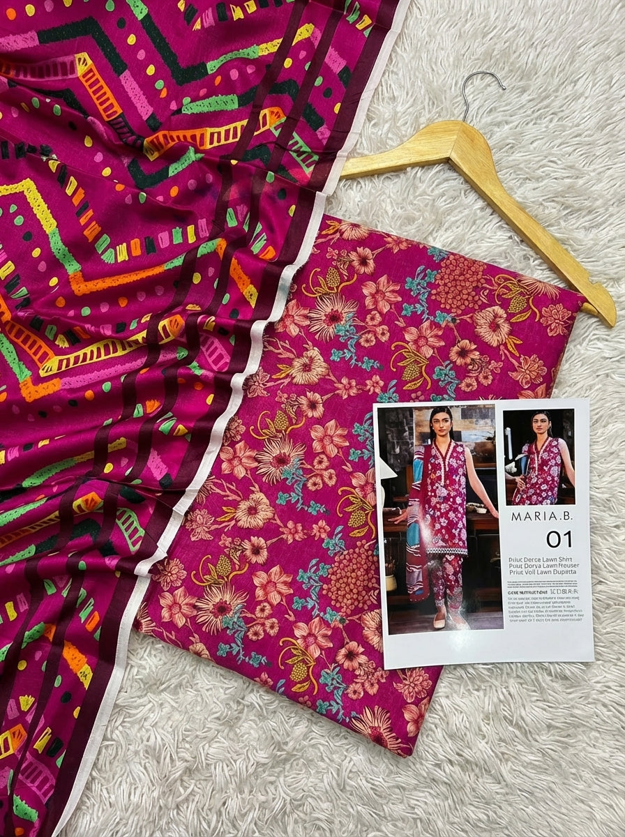 MARIA.B DORYA LAWN THREE PIECE
