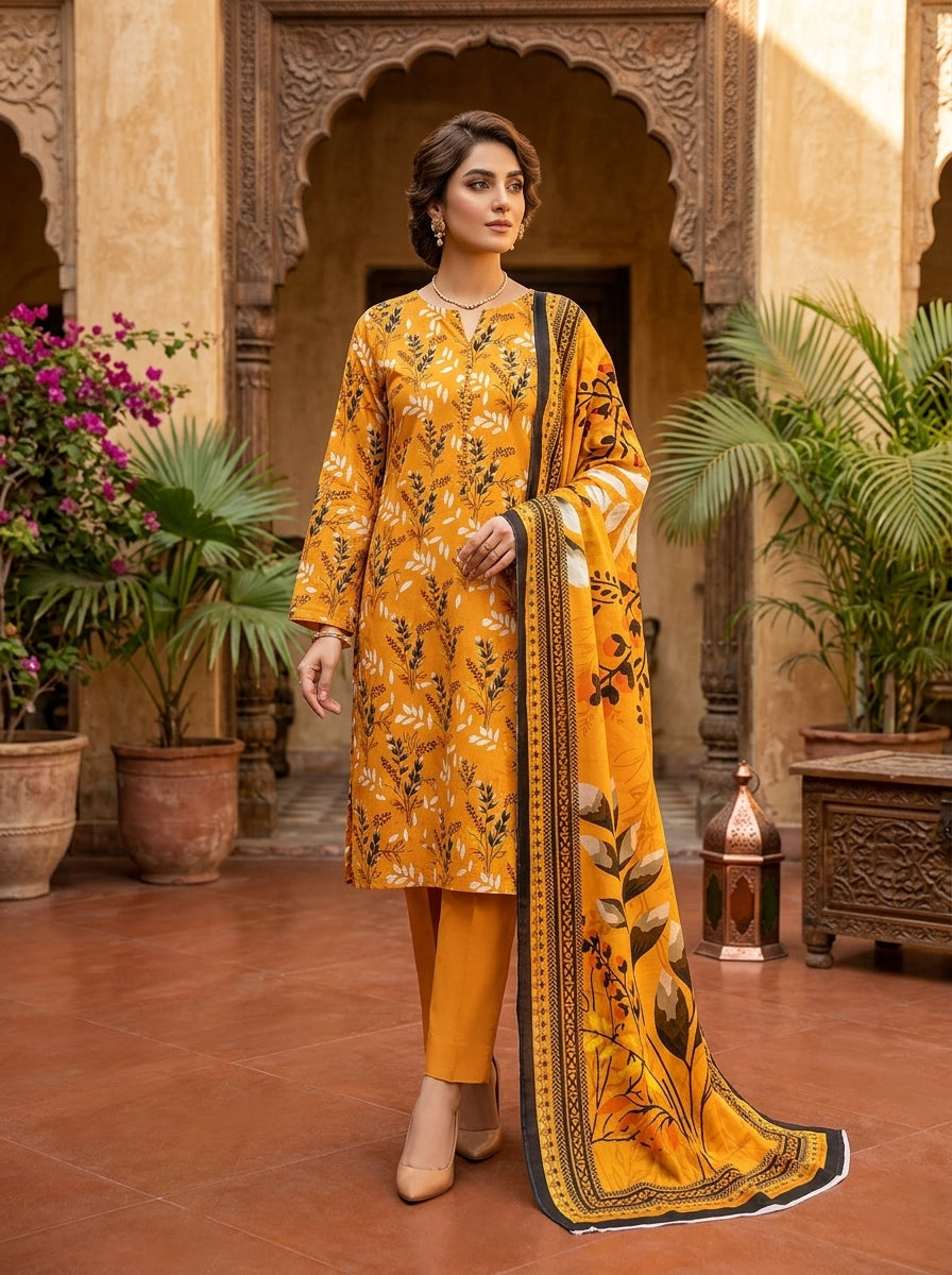 AL KARAM LAWN THREE PIECE