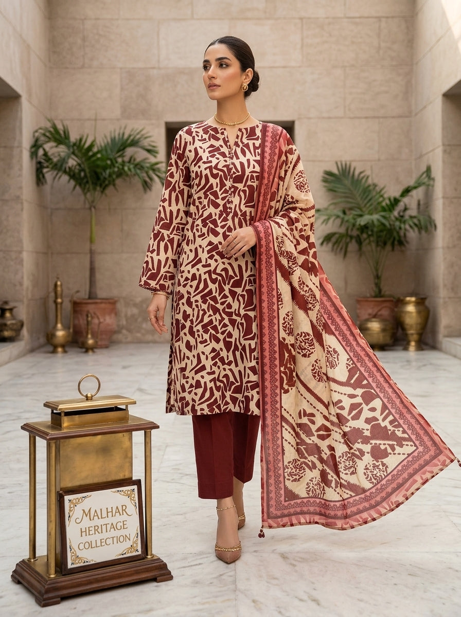 BAROQUE LAWN THREE PIECE