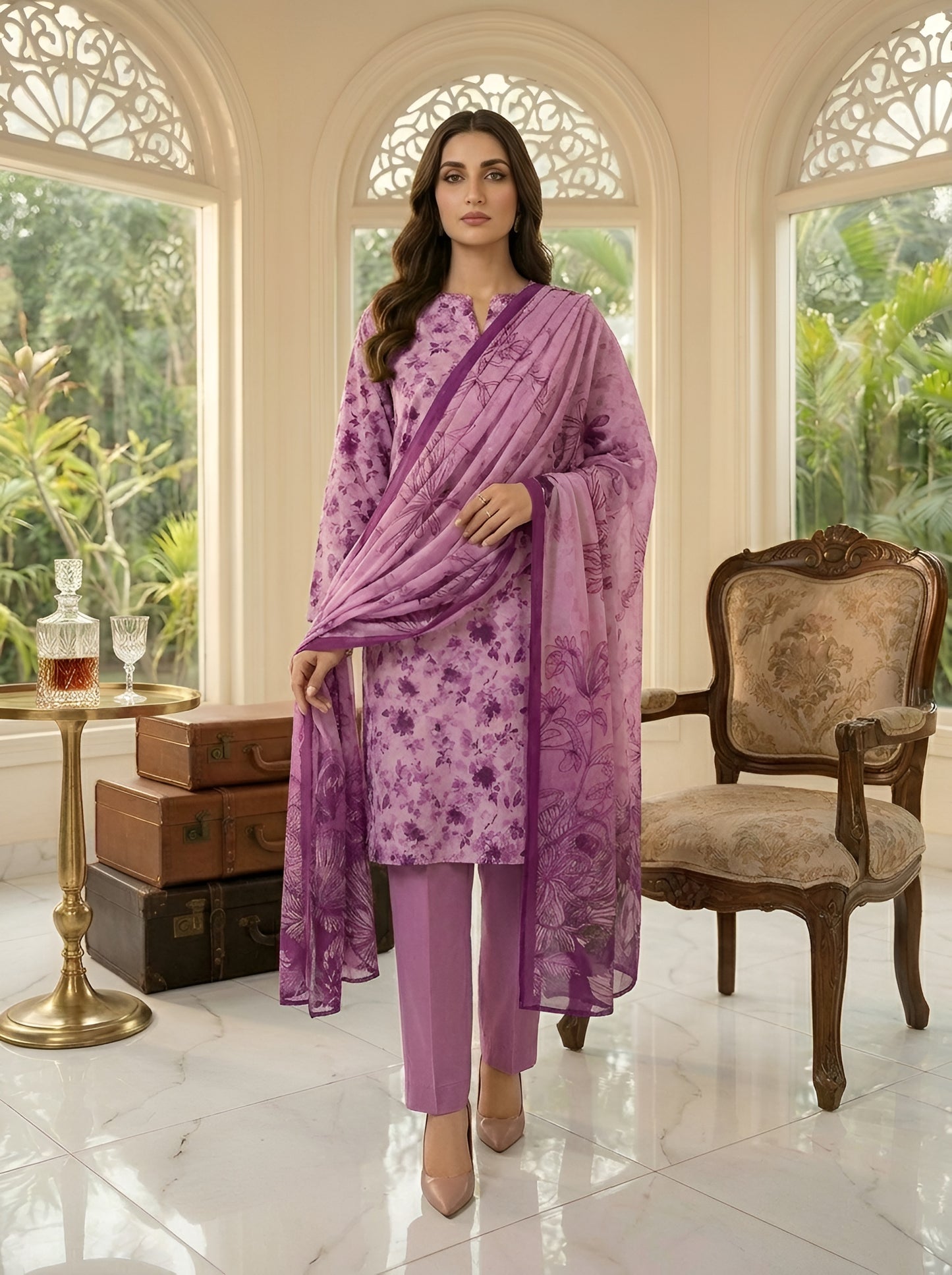 NISHAT LAWN THREE PIECE