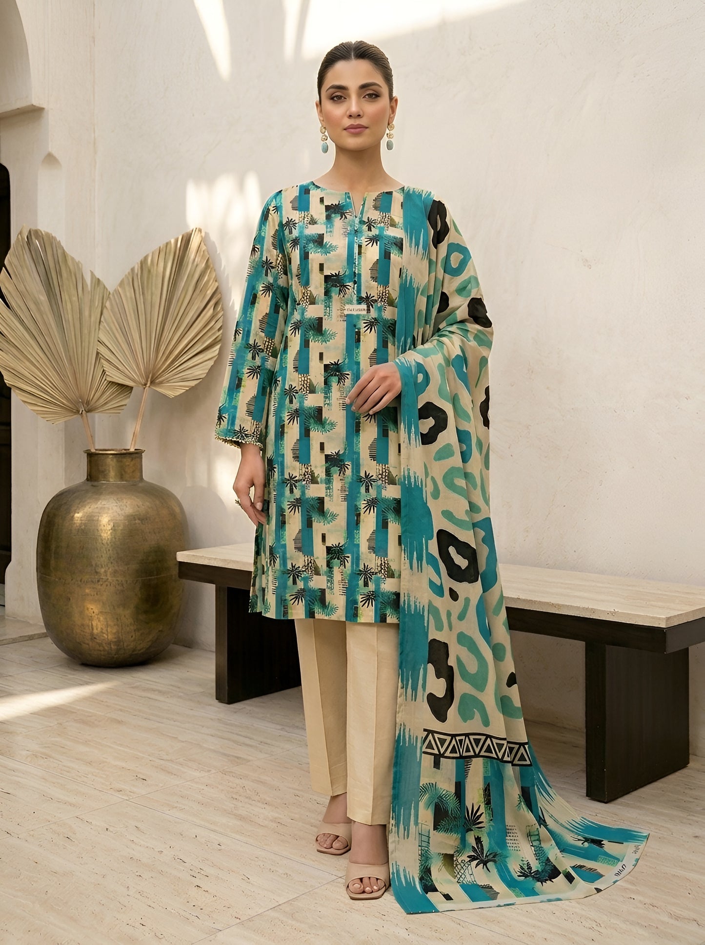 KHAADI LAWN THREE PIECE