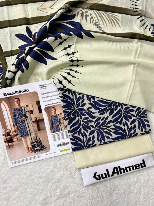 GUL AHMAD LAWN THREE PIECE