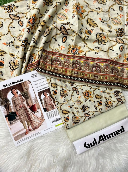 GUL AHMAD LAWN THREE PIECE