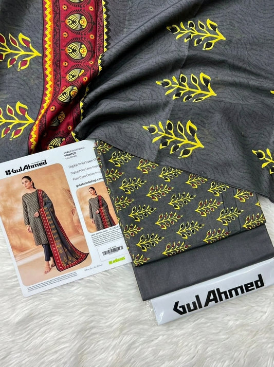 GUL AHMAD LAWN THREE PIECE
