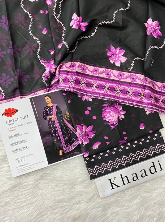 KHAADI LAWN THREE PIECE