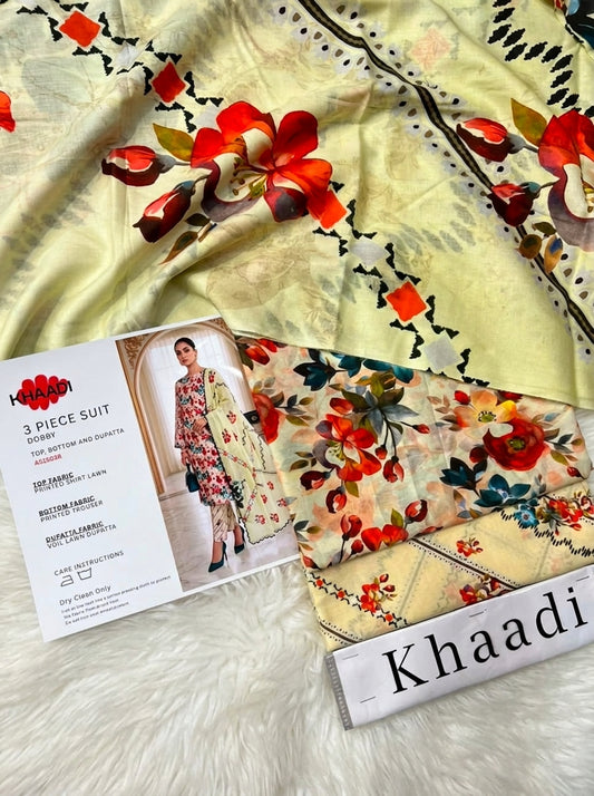 KHAADI LAWN THREE PIECE