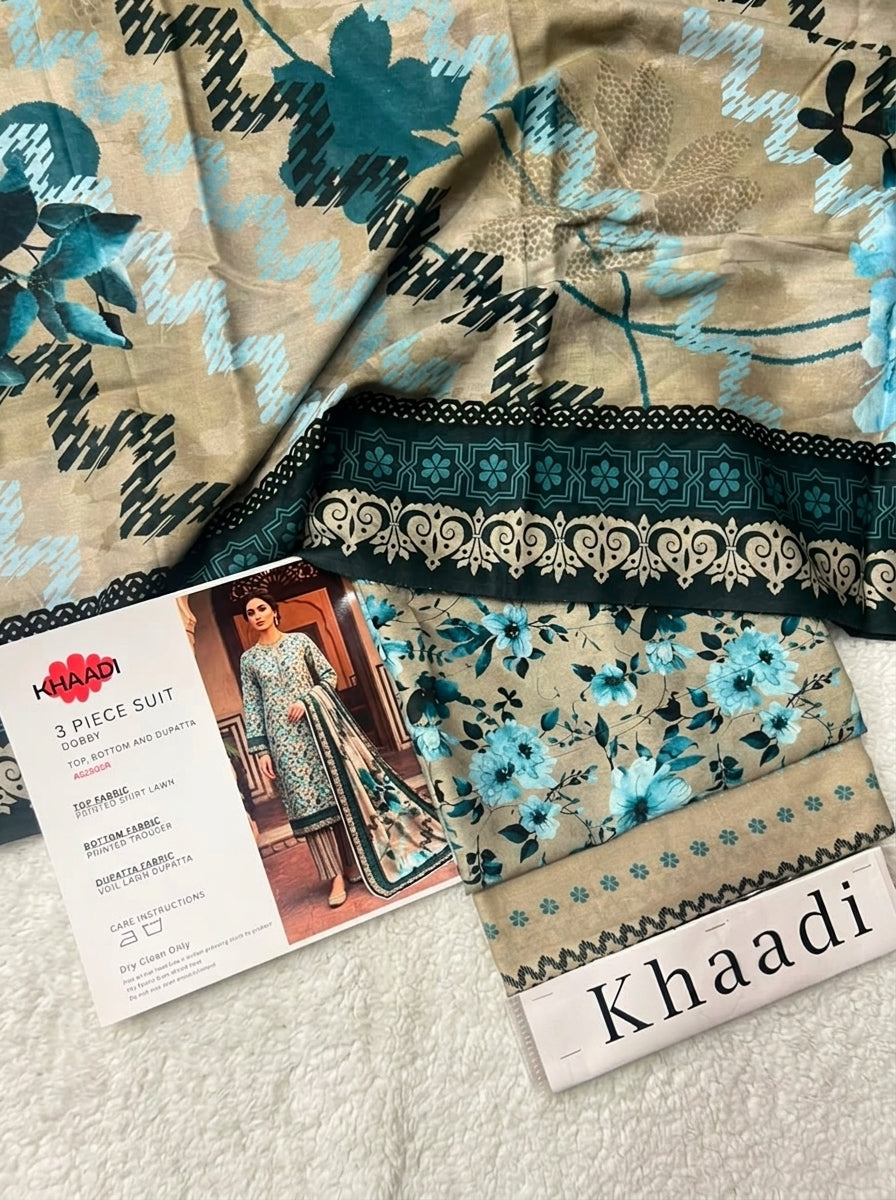 KHAADI LAWN THREE PIECE