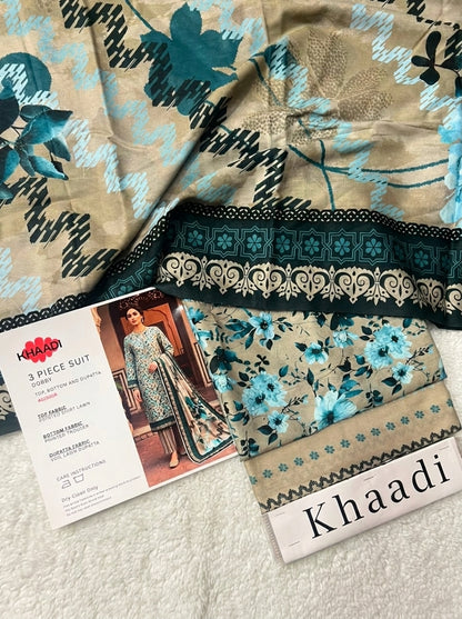 KHAADI LAWN THREE PIECE