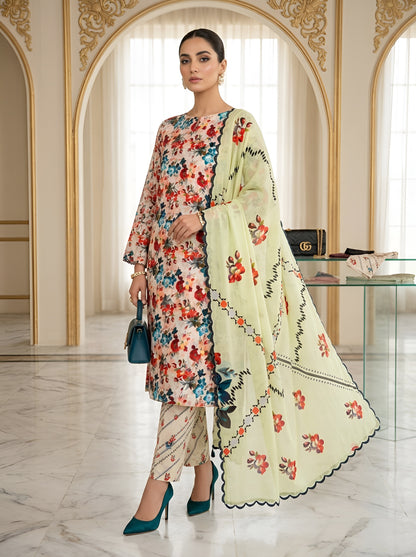 KHAADI LAWN THREE PIECE
