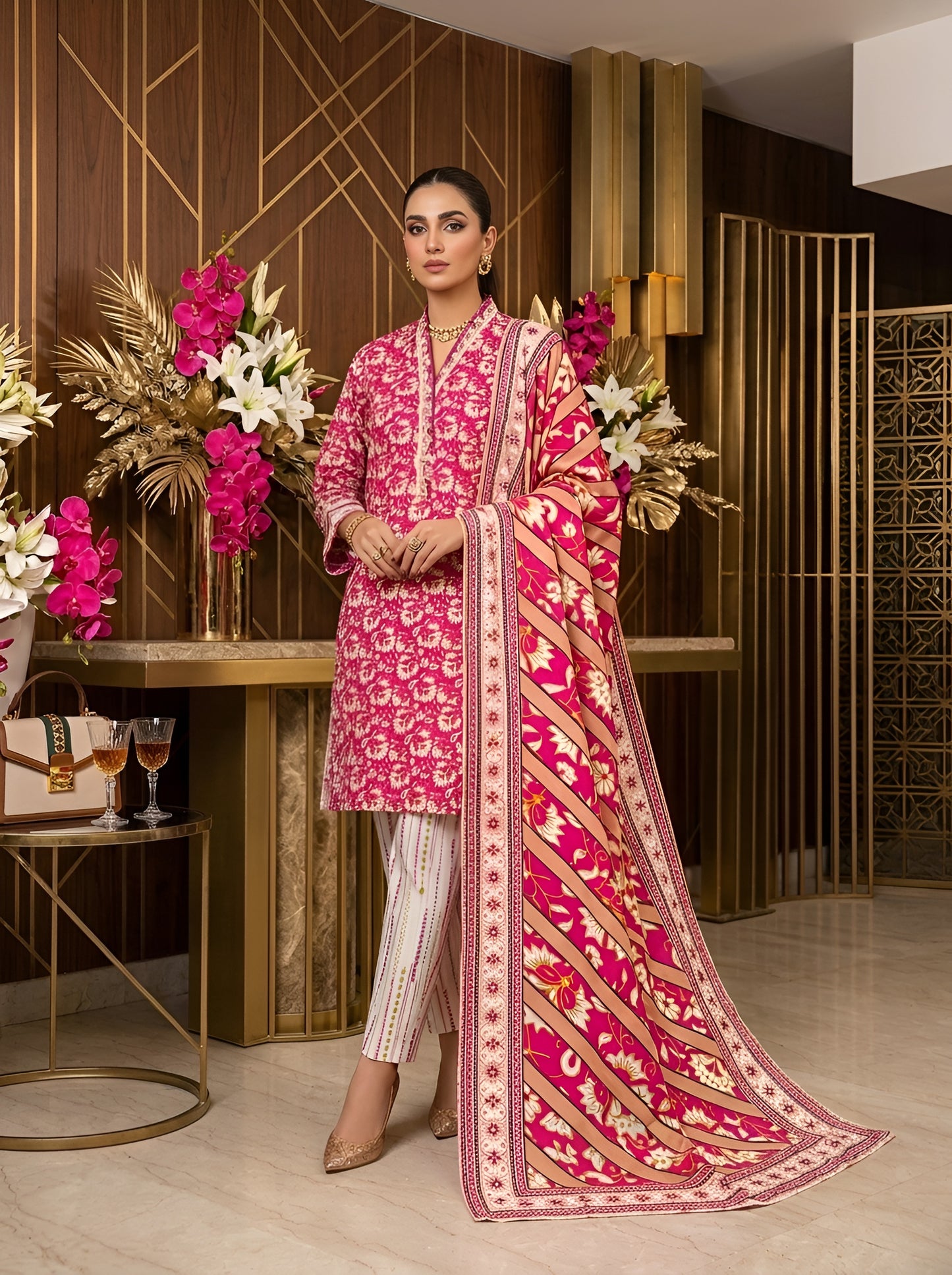 KHAADI LAWN THREE PIECE
