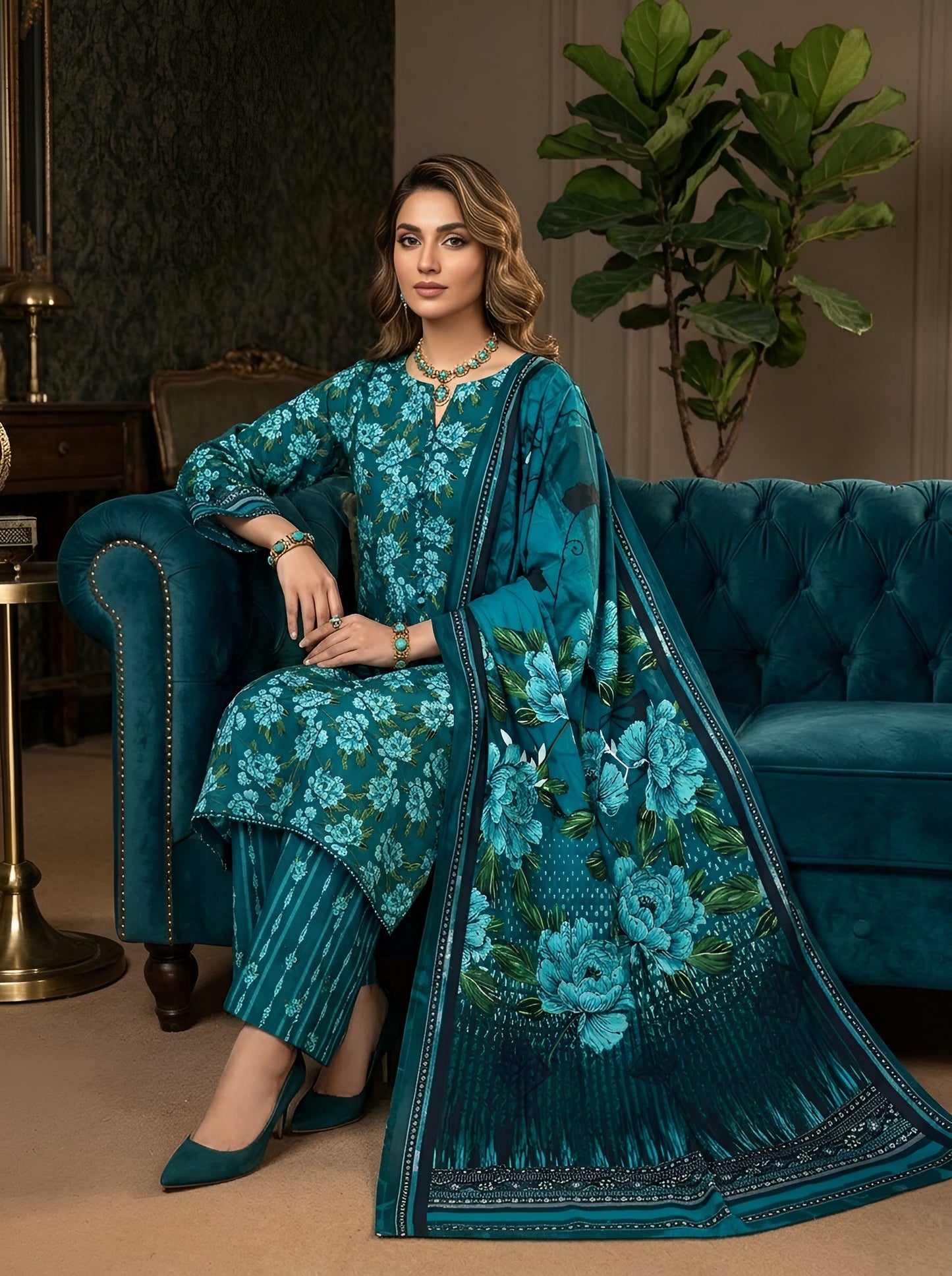 KHAADI LAWN THREE PIECE